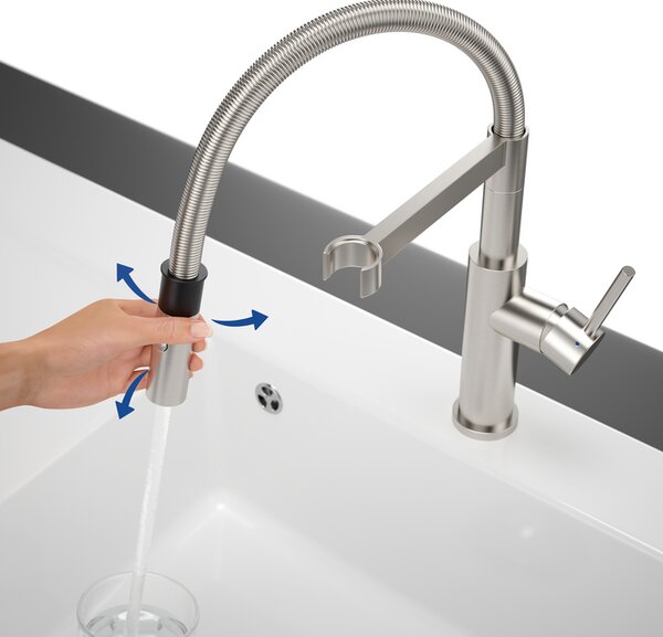 Villeroy Boch Steel Expert 2.0 - Drezová batéria stojanková strunová, nerez 928000LC