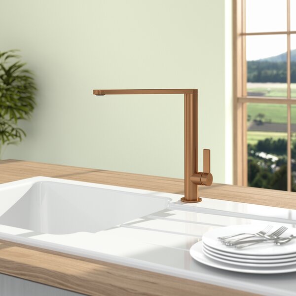 Villeroy & Boch Finera - Drezová batéria stojanková, otočné rameno, bronz 92700004