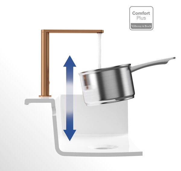 Villeroy & Boch Finera - Drezová batéria stojanková, otočné rameno, bronz 92700004