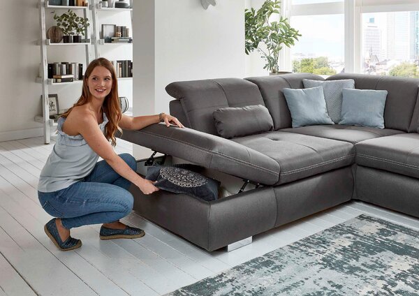 ROHOVÁ SEDAČKA, textil, tmavosivá Beldomo Speed - Sedačky