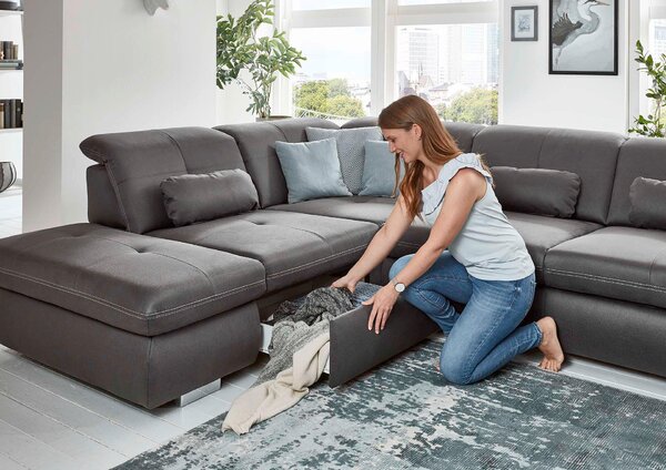 ROHOVÁ SEDAČKA, textil, tmavosivá Beldomo Speed - Sedačky