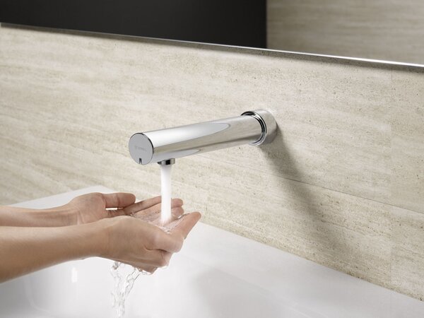 SCHELL MODUS E nástenná senzorová umývadlová batéria HD-K na studenú vodu, na batérie 6V, 230 mm, chróm 019540699