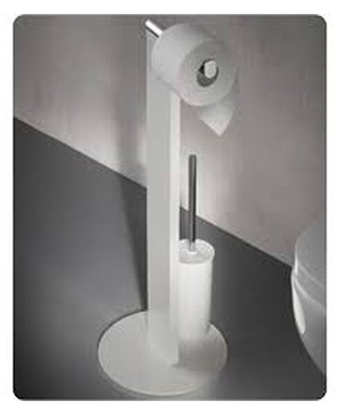 Keuco - Držiak na toaletný papier s WC kefou, biela/chróm 04986510101