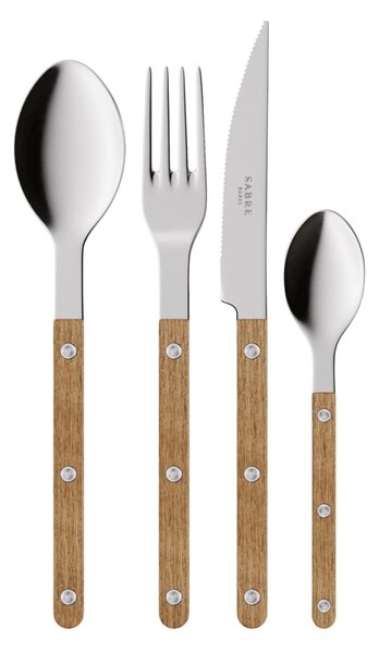 4-dielna sada príborov Bistrot Brillant – Teak