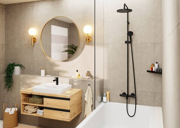 Hansgrohe Vernis Blend - Páková umývadlová batéria 100 bez odtokovej súpravy, čierna matná 71580670