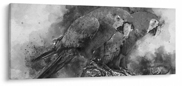 Obraz - Akvareloví papagáje (120x50 cm)