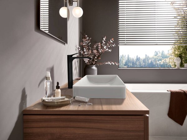 Hansgrohe Vivenis - Páková umývadlová batéria 250 pre umývadlové misy, bez odtokovej súpravy, čierna matná 75042670
