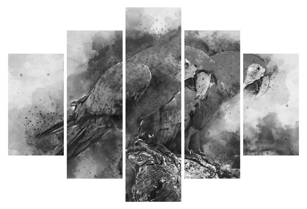 Obraz - Akvareloví papagáje (150x105 cm)