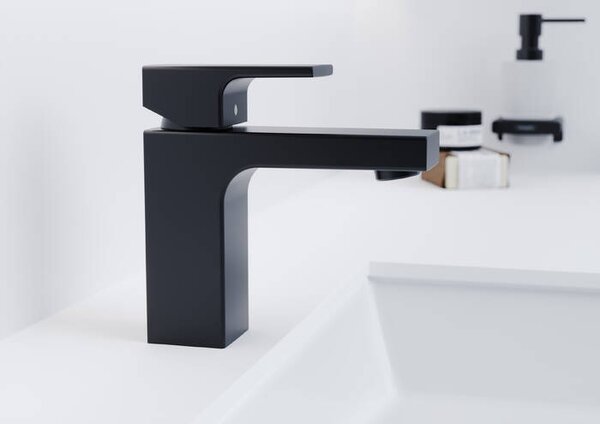 Hansgrohe Vernis Shape - Páková umývadlová batéria 100 bez odtokovej súpravy, čierna matná 71569670