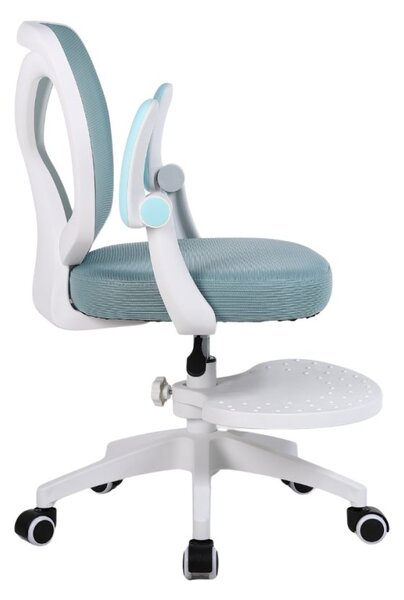Detská otočná stolička Neoseat JUNI 010 s podnožou — látka, modrá