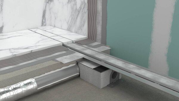 Hansgrohe RainDrain Rock - Vrchná sada sprchového žľabu 800, skracovateľný, na položenie dlažby, 56031000