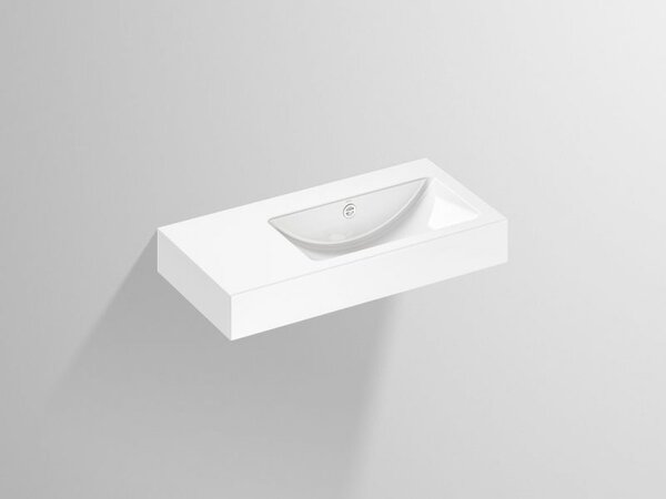 Alape WT.PR800.R - Umývadlo 800x405 mm, s prepadom, pravé, biela 4207300000