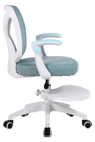 Detská otočná stolička Neoseat JUNI 010 s podnožou — látka, modrá