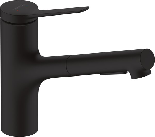 Hansgrohe Zesis M33 - Páková kuchynská batéria 150, vyťahovacia sprška, 2jet, čierna matná 74800670