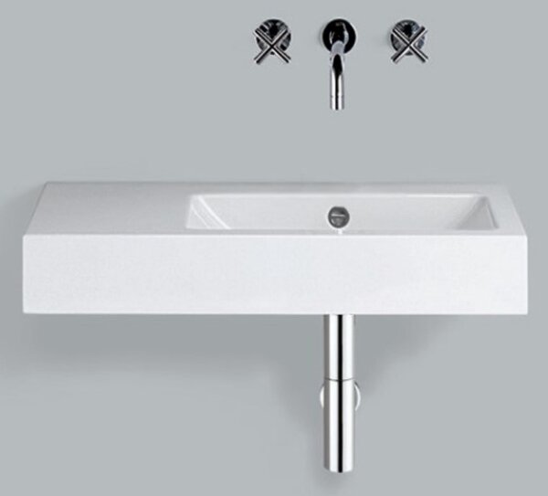 Alape WT.PR800.R - Umývadlo 800x405 mm, s prepadom, pravé, biela 4207300000