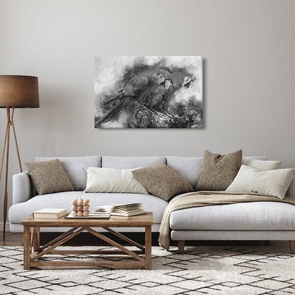 Obraz - Akvareloví papagáje (90x60 cm)