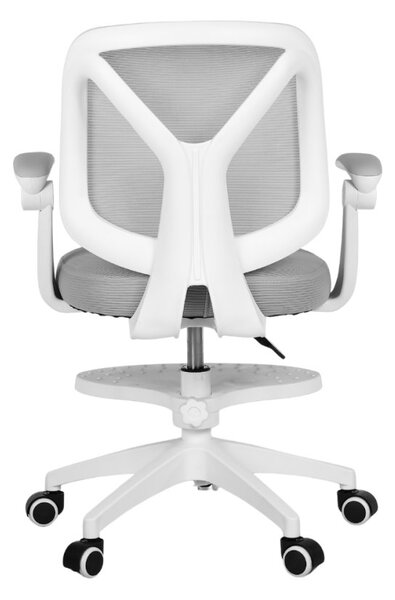 Detská otočná stolička Neoseat JUNI 010 s podnožou — látka, sivá