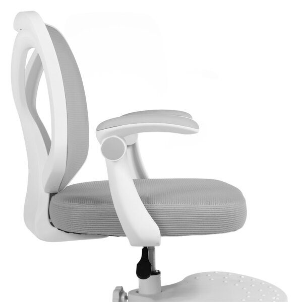 Detská otočná stolička Neoseat JUNI 010 s podnožou — látka, sivá