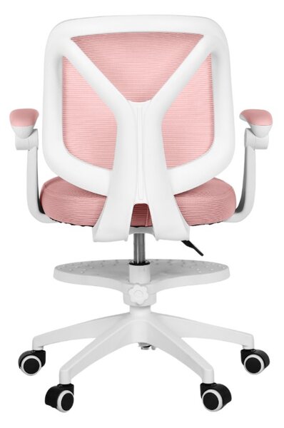 Detská otočná stolička Neoseat JUNI 010 s podnožou — látka, ružová