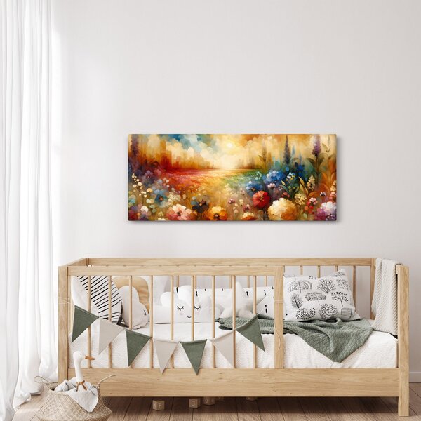 Obraz - Pestrofarebná lúka (120x50 cm)