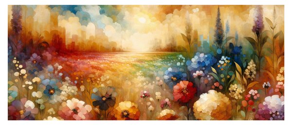 Obraz - Pestrofarebná lúka (120x50 cm)
