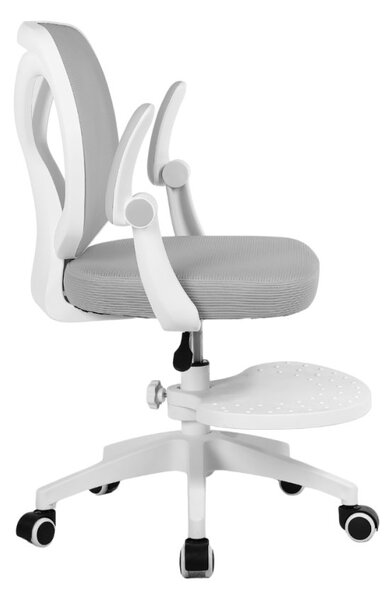 Detská otočná stolička Neoseat JUNI 010 s podnožou — látka, sivá