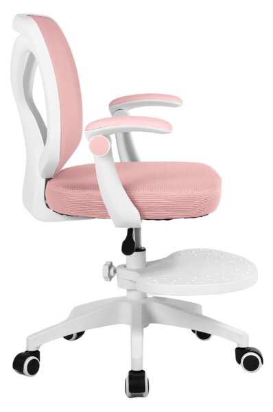 Detská otočná stolička Neoseat JUNI 010 s podnožou — látka, ružová