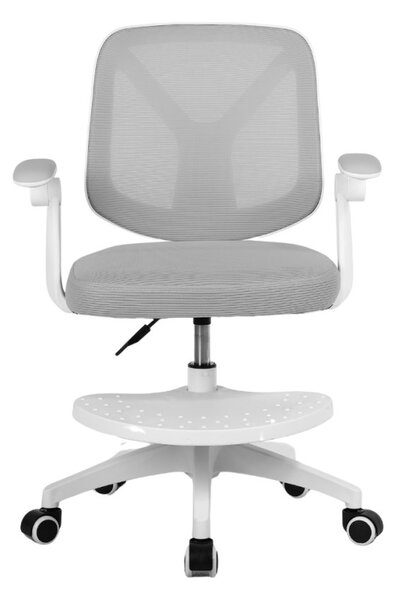 Detská otočná stolička Neoseat JUNI 010 s podnožou — látka, sivá