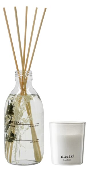 Darčeková sada Verbena Drizzle / Fresh Linen – difúzor vône + sviečka