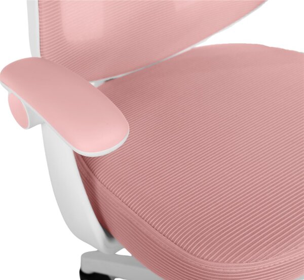 Detská otočná stolička Neoseat JUNI 010 s podnožou — látka, ružová