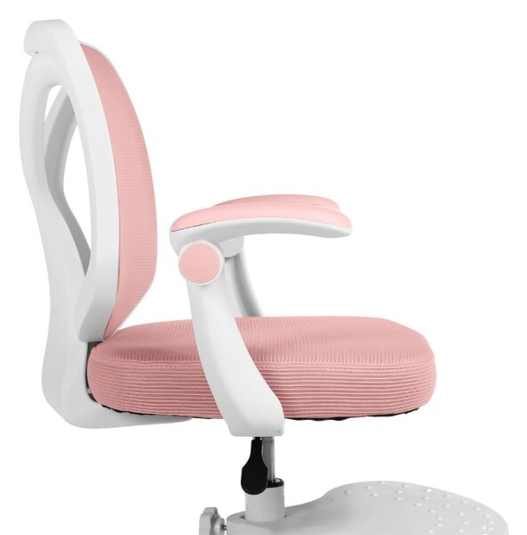 Detská otočná stolička Neoseat JUNI 010 s podnožou — látka, ružová