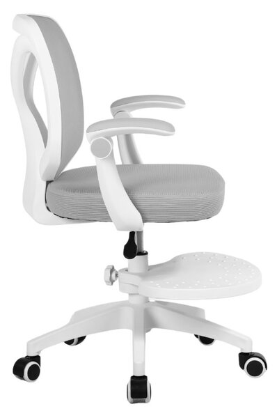 Detská otočná stolička Neoseat JUNI 010 s podnožou — látka, sivá