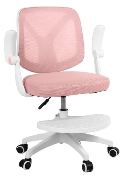Detská otočná stolička Neoseat JUNI 010 s podnožou — látka, ružová