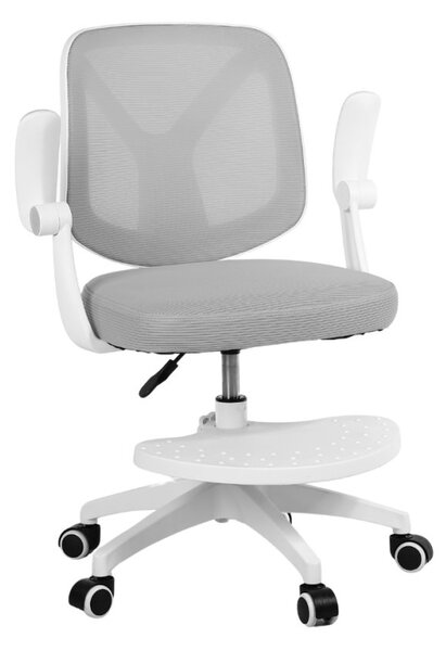Detská otočná stolička Neoseat JUNI 010 s podnožou — látka, sivá
