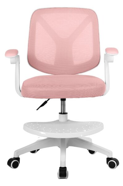 Detská otočná stolička Neoseat JUNI 010 s podnožou — látka, ružová