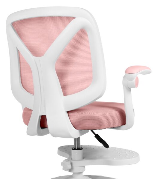 Detská otočná stolička Neoseat JUNI 010 s podnožou — látka, ružová