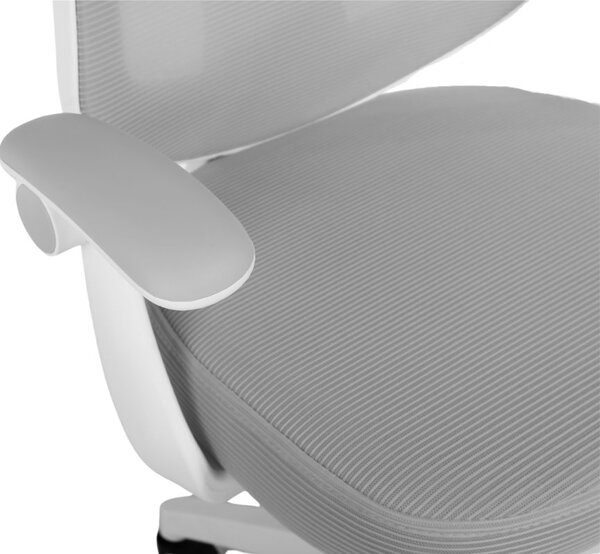 Detská otočná stolička Neoseat JUNI 010 s podnožou — látka, sivá