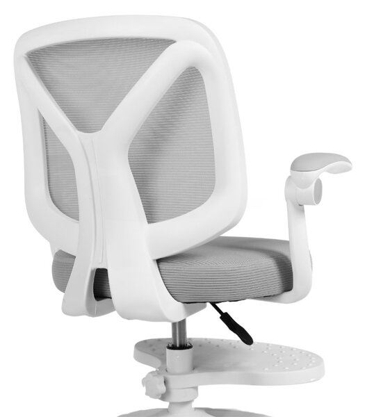 Detská otočná stolička Neoseat JUNI 010 s podnožou — látka, sivá