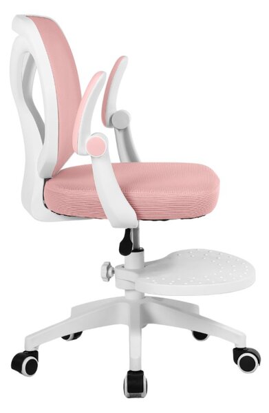 Detská otočná stolička Neoseat JUNI 010 s podnožou — látka, ružová