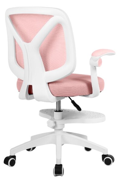 Detská otočná stolička Neoseat JUNI 010 s podnožou — látka, ružová
