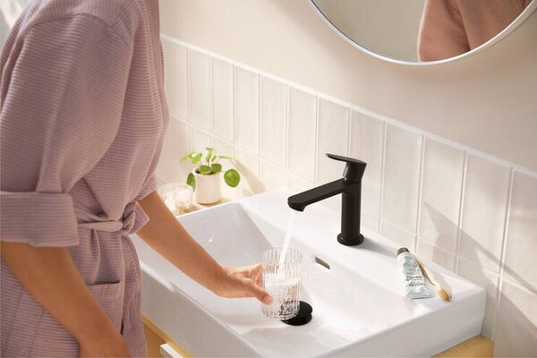 Hansgrohe Rebris S - Páková umývadlová batéria 110 CoolStart bez odtokovej súpravy, čierna matná 72520670