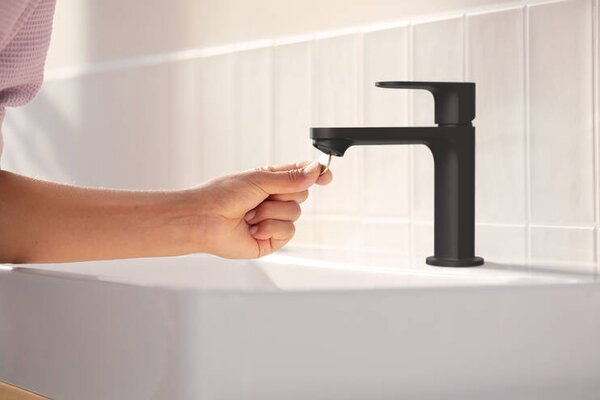 Hansgrohe Rebris S - Páková umývadlová batéria 110 CoolStart bez odtokovej súpravy, čierna matná 72520670