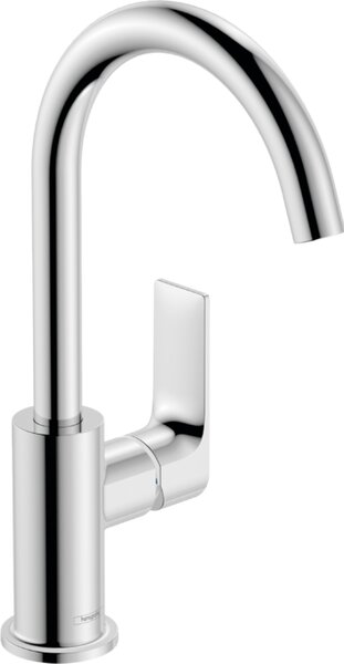 Hansgrohe Rebris E - Páková umývadlová batéria 210 s otočným výtokom a odtokovou súpravou s tiahlom, chróm 72576000