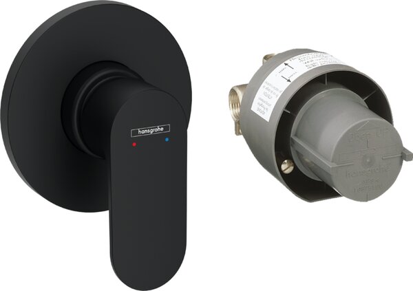 Hansgrohe Rebris S - Páková sprchová batéria pod omietku, sada s telesom, čierna matná 72648670
