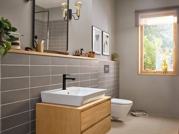 Hansgrohe Rebris E - Páková umývadlová batéria 110 CoolStart bez odtokovej súpravy, čierna matná 72560670