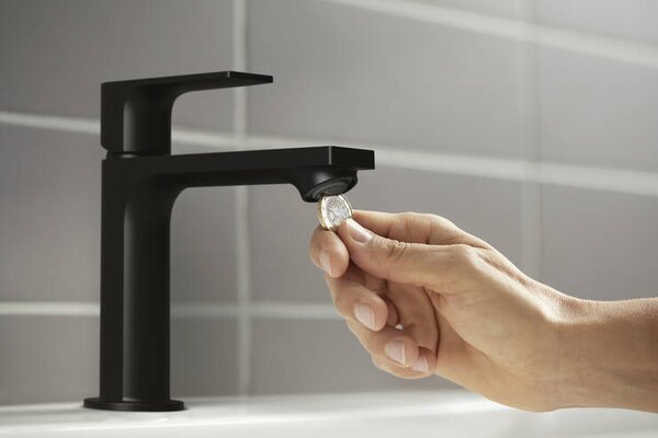 Hansgrohe Rebris E - Páková umývadlová batéria 110 CoolStart bez odtokovej súpravy, čierna matná 72560670