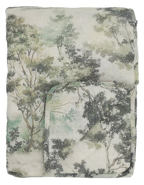 Prešívaný prehoz Aix Flower Cream/Olive 130 × 180 cm