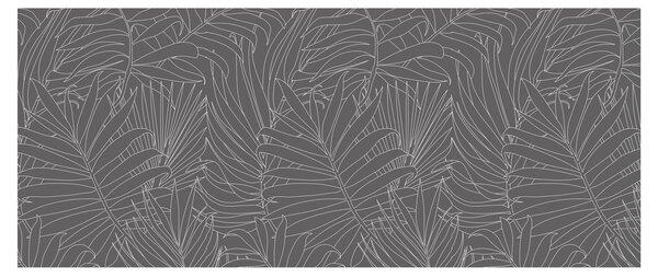 Obraz - Šedé palmové listy (120x50 cm)