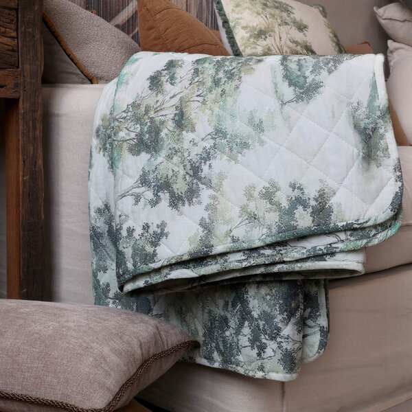 Prešívaný prehoz Aix Flower Cream/Olive 130 × 180 cm