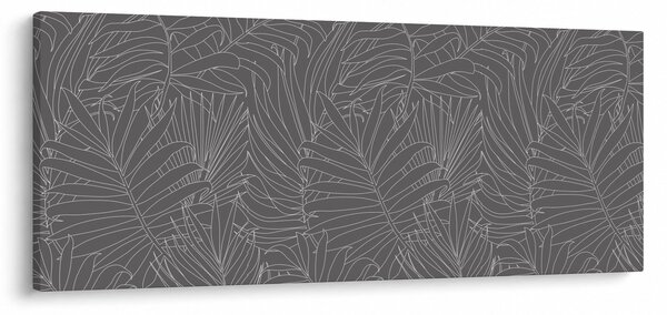 Obraz - Šedé palmové listy (120x50 cm)